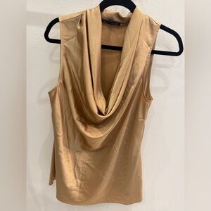 Boston Proper Tan Draped Blouse